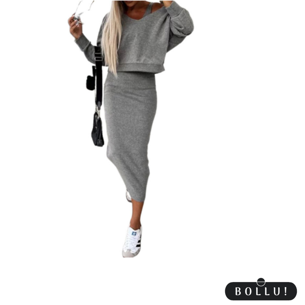 Leticia™ - Ärmelloses Kleid & Sweatshirt mit Kapuze Set